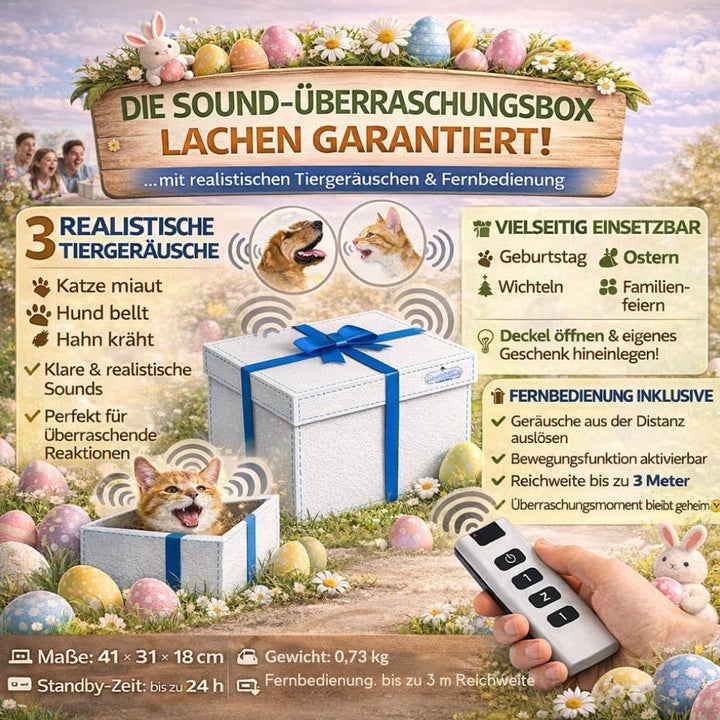 DanDiBox Ostergeschenkebox mit Tiergeräuschen und Bewegungen Ostern Geschenke Osterkorb Osternest Os
