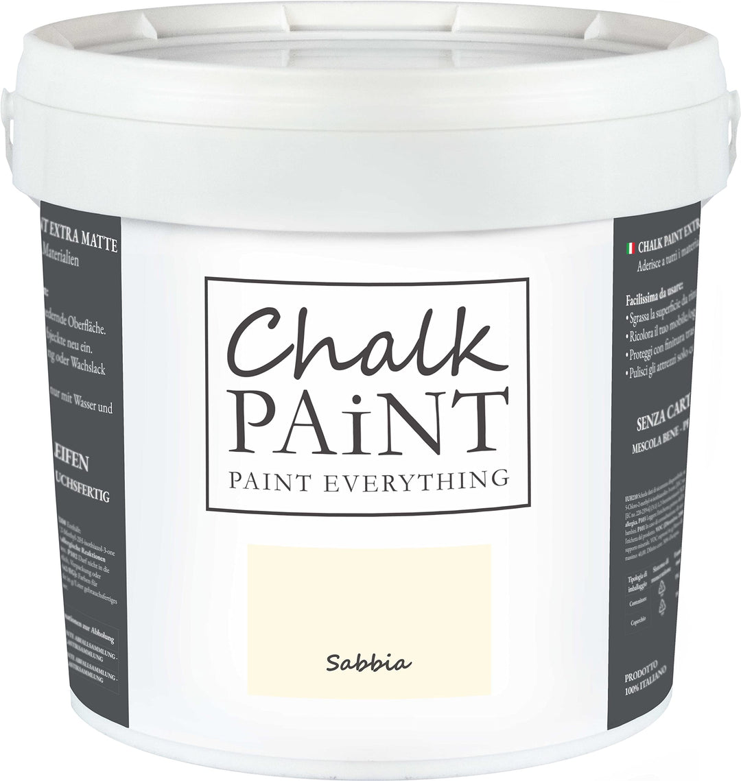 Chalk Paint Everything® Sabbia Kreidefarbe Wasserbasis für Alle Oberflächen einfach zu verarbeiten o