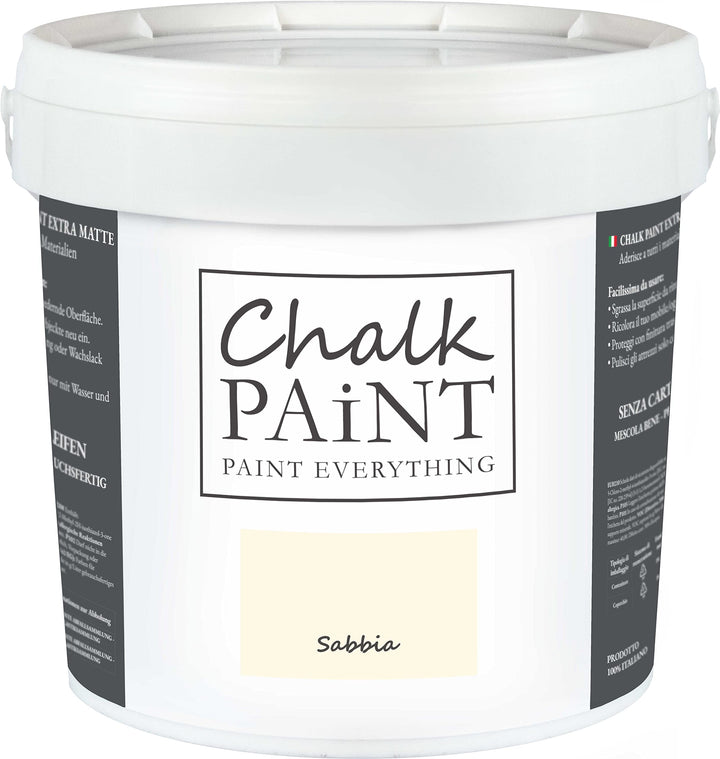 Chalk Paint Everything® Sabbia Kreidefarbe Wasserbasis für Alle Oberflächen einfach zu verarbeiten o