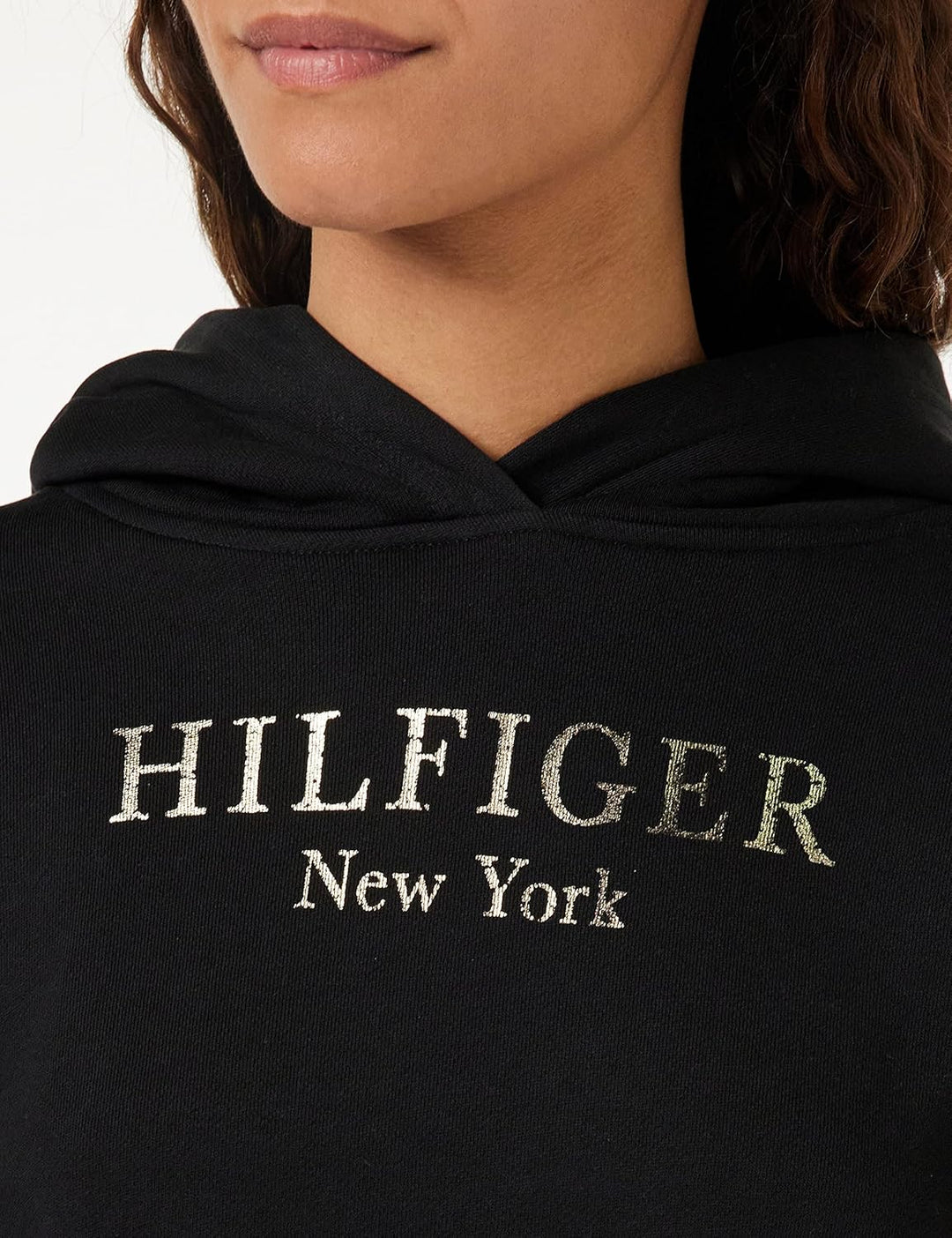 Tommy Hilfiger Damen Pullover-Kapuzenpulli, XS Schwarz (Black)