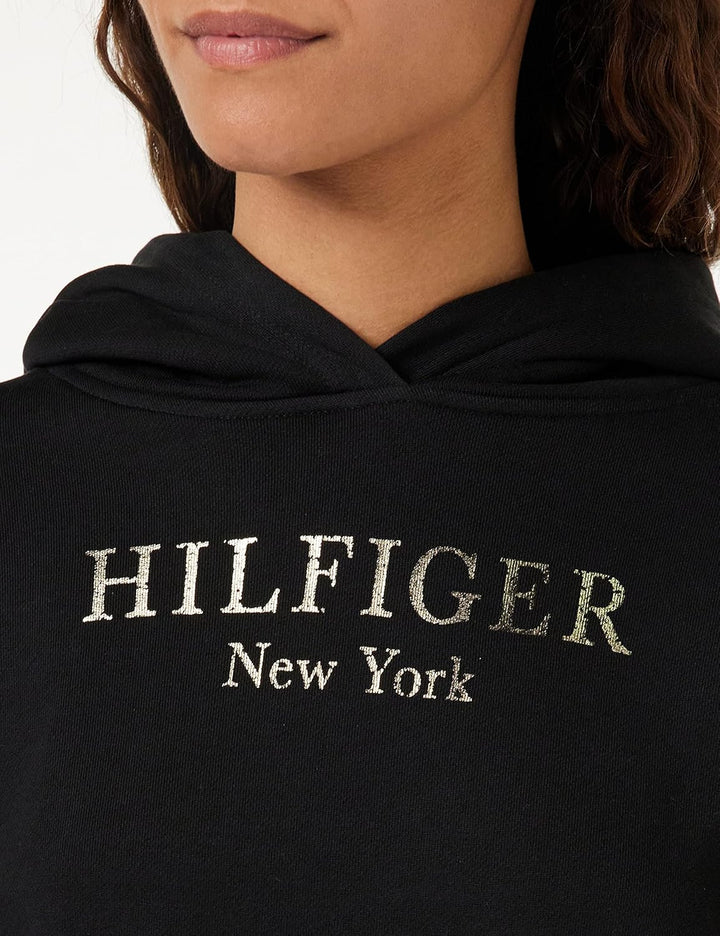 Tommy Hilfiger Damen Pullover-Kapuzenpulli, XS Schwarz (Black)