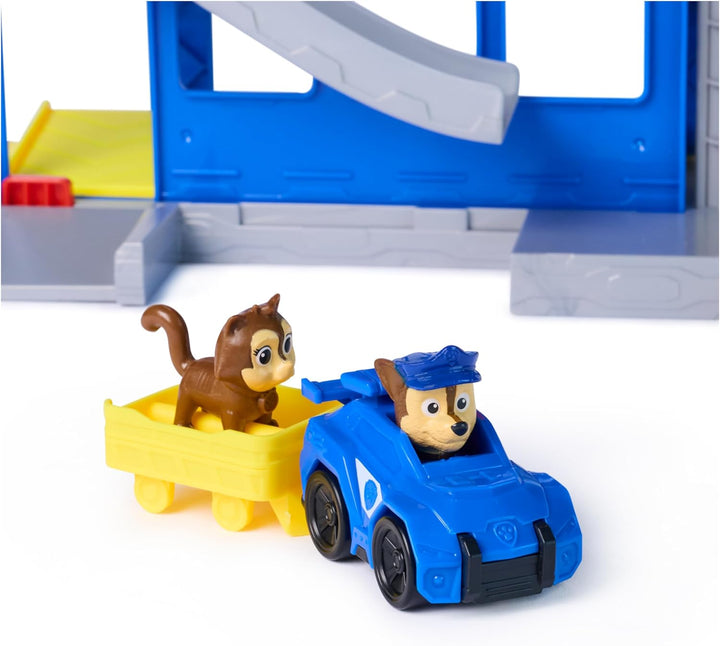 PAW PATROL - Search & Rescue: Pup Squad Hauptquartier Spielset mit Chase Racer, Bürgermeister Besser