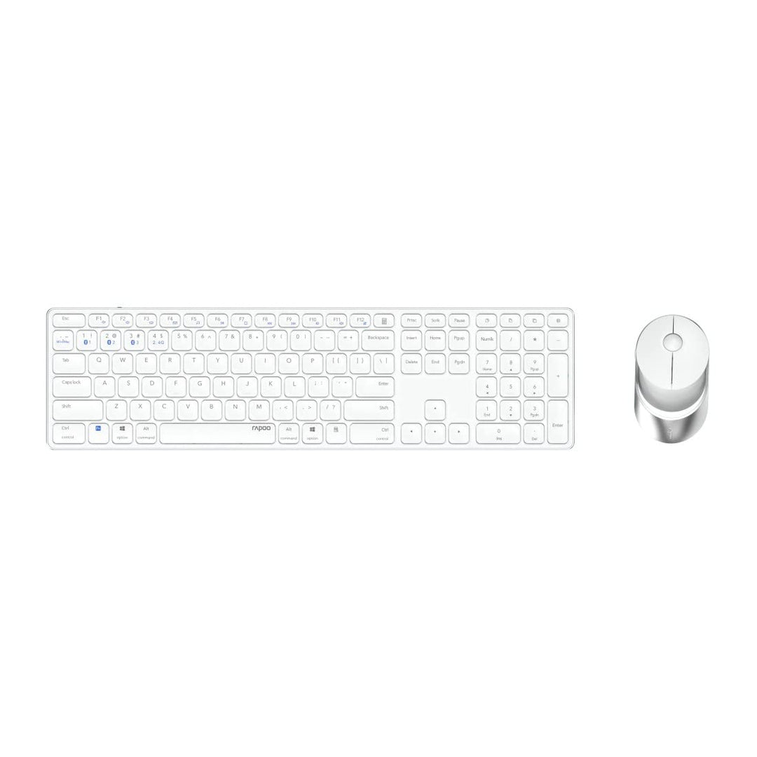 Rapoo 9850M kabelloses Tastatur-Maus Set Wireless Deskset 1600 DPI Sensor wiederaufladbarer Akku fla