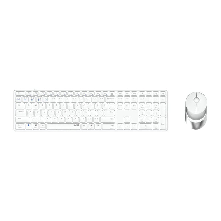 Rapoo 9850M kabelloses Tastatur-Maus Set Wireless Deskset 1600 DPI Sensor wiederaufladbarer Akku fla