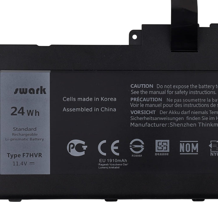 Swark Akku F7HVR Replacement Komplett with [Dell] Inspiron 15 7537 17 7737 17 7746 Replacement for 0