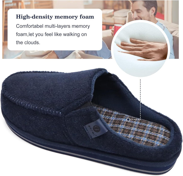 ONCAI Hausschuhe Herren Komfort Pantoffeln Plüsch Streifen Hüttenschuhe Wärme Cord Flauschig Slipper