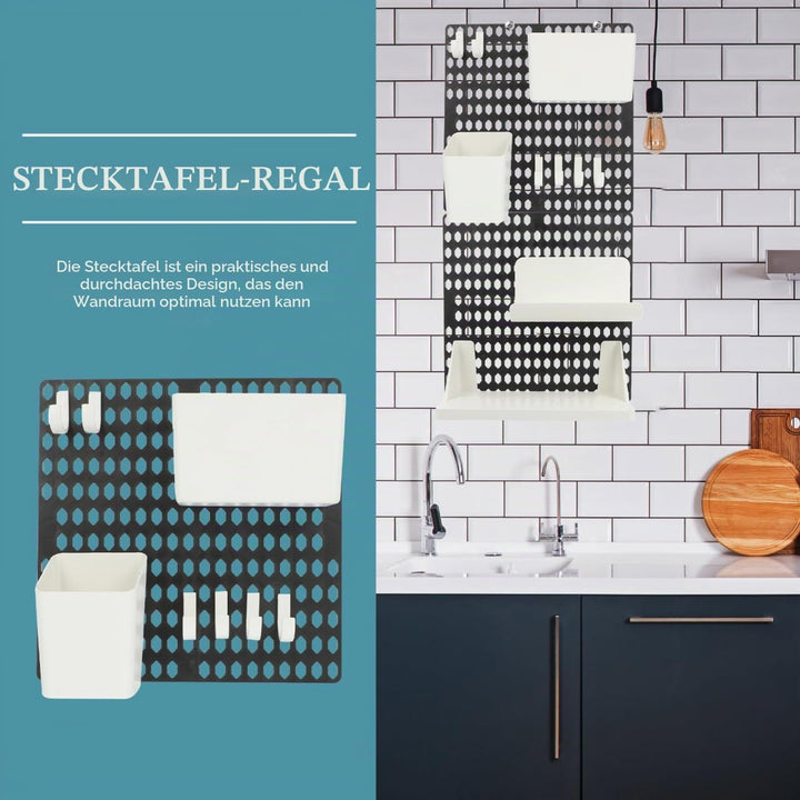 VICASKY Wandregal Organizer Pegboard Aufbewahrungssystem mit Haken und Box für Diy Projekte für Gara