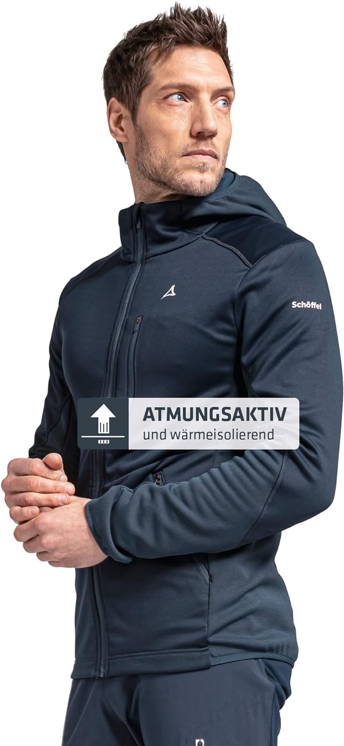 Schöffel Herren Fleece Hoody Lodron M, atmungsaktiver Fleece Pullover mit hoher Bewegungsfreiheit, f