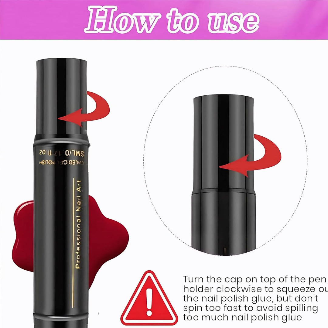 3-in-1-Nagellackstift-Set, 6-teilig – schnell trocknende Nagellackstifte, in einem Schritt einweiche