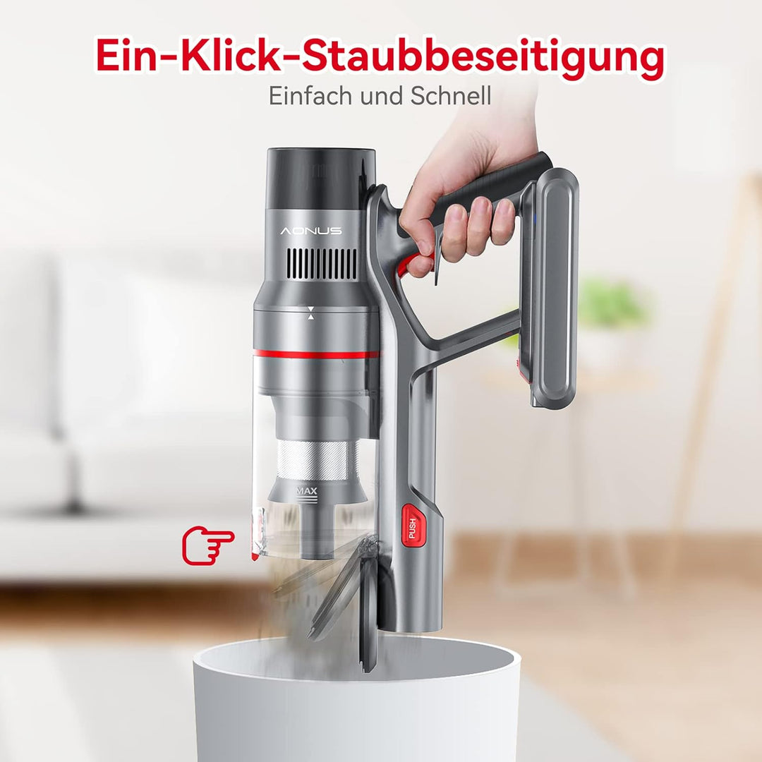 aonus A9 Pro Akku Staubsauger | 500W 33KPa Staubsauger Kabellos Starke Saugsleistung | Faltbarer Sta