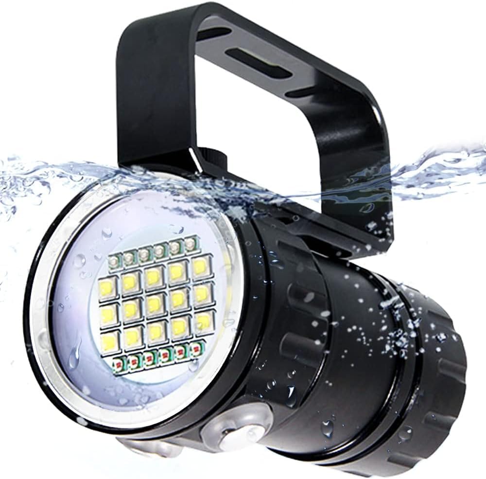 Tauchlampe, IPX8 18000lm Superhelle Tauchlampe Unterwasser 300-500m LED Tauchlampe Tauchlampe 3 Bele