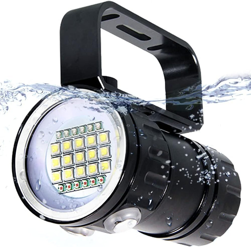 Tauchlampe, IPX8 18000lm Superhelle Tauchlampe Unterwasser 300-500m LED Tauchlampe Tauchlampe 3 Bele