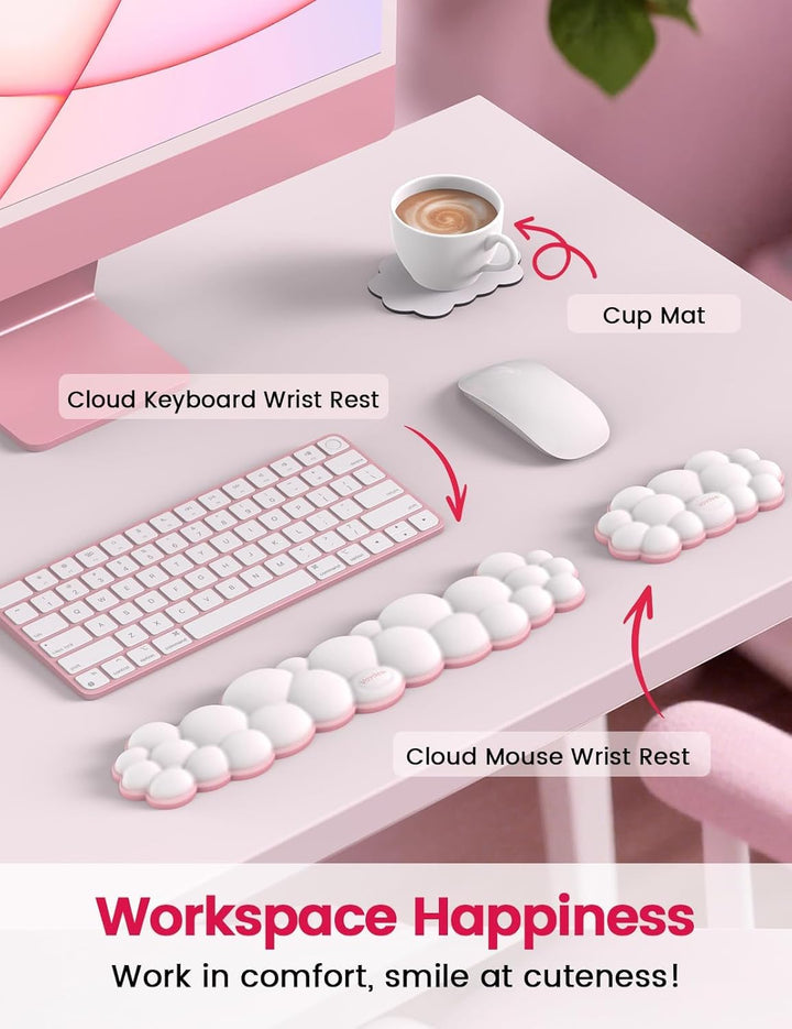 Vaydeer Ergonomische Handballenauflage Set – Memory Foam Handgelenkstütze für Tastatur & Maus, Rutsc