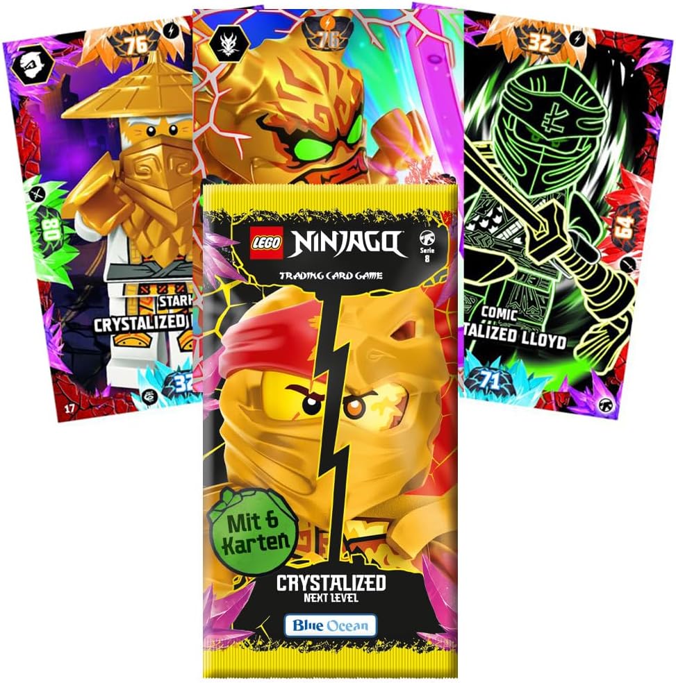 Bundle mit LEGO Ninjago Serie 8 Next Level Trading Cards - 2 Display (100 Booster) + Exklusive Colle