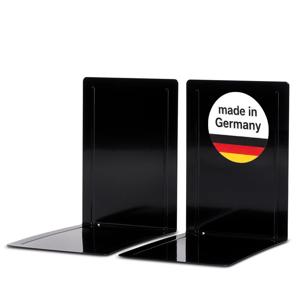MAUL Buchstütze Registraturstütze aus Metall (2er Pack) | Bücherhalter, Organzier für Kinder, Bücher
