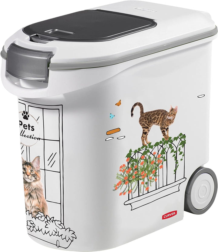 Curver Futterbehälter für Katzen – 35 l/12 kg – Pets Collection – luftdichte Aufbewahrung gegen Gerü