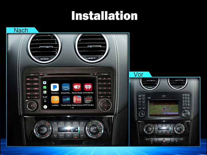 Erisin Android 14 4GB+64GB 8-Kern DVD Autoradio GPS Navi für Mercedes-Benz ML-Klasse W164 GL-Klasse