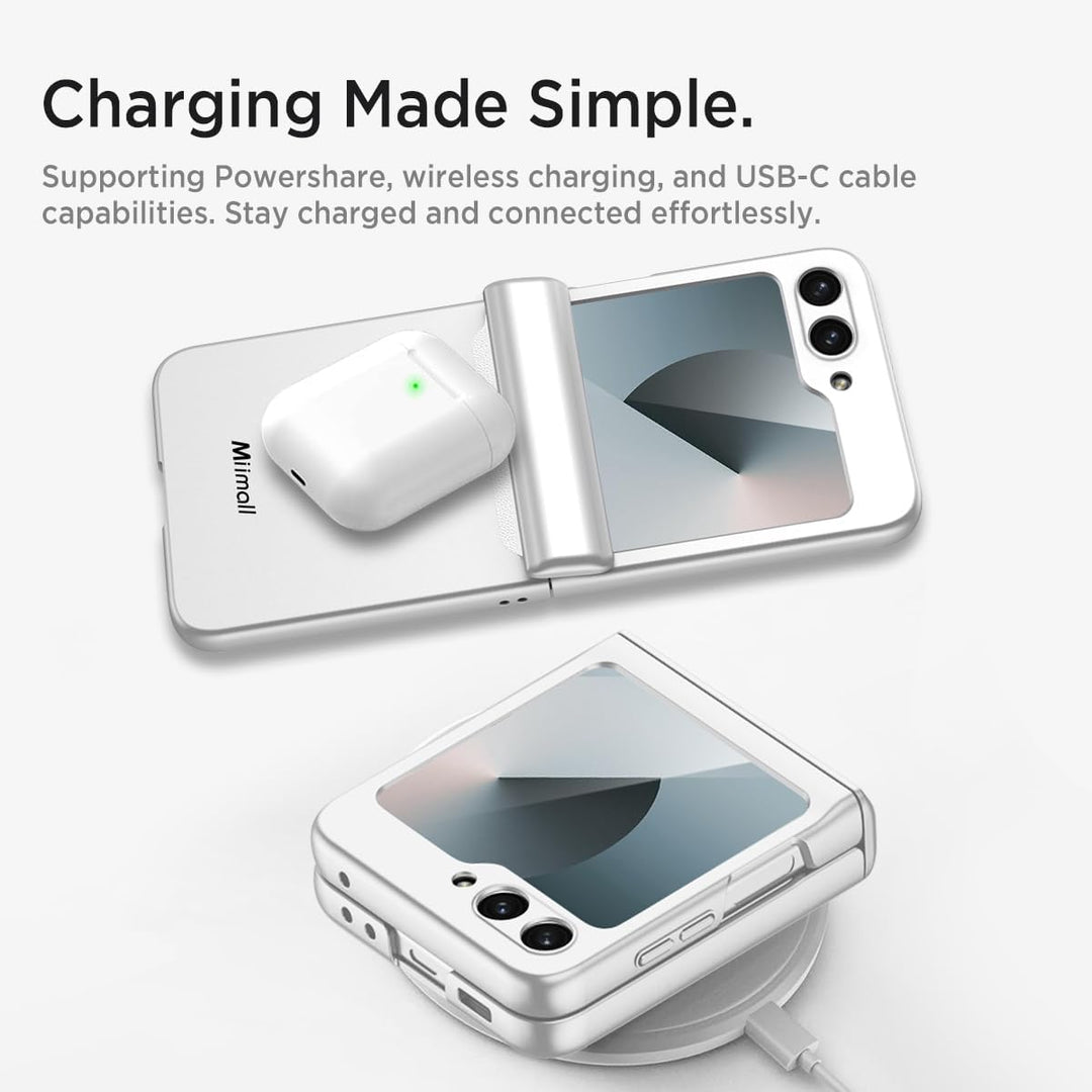 Miimall Kompatibel mit Samsung Galaxy Z Flip 6/Flip7 FE Hülle mit Scharnierschutz Magnetischer [Exte