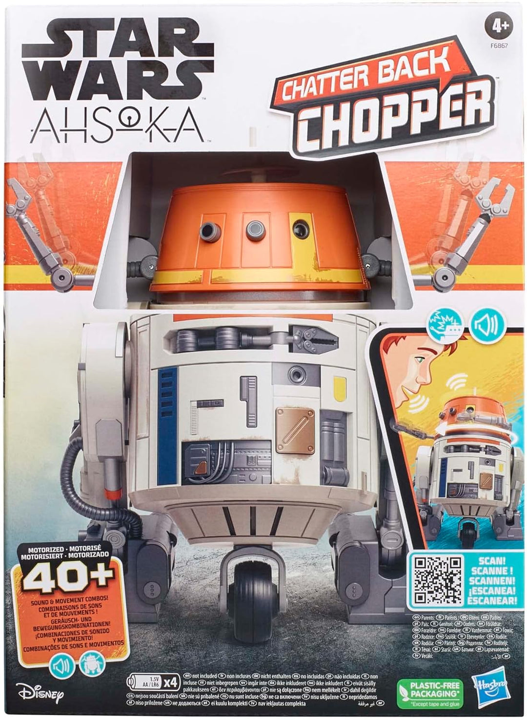Star Wars Chatter Back Chopper, animatronisches Spielzeug für Kinder, 40+ Geräusch- und Bewegungskom