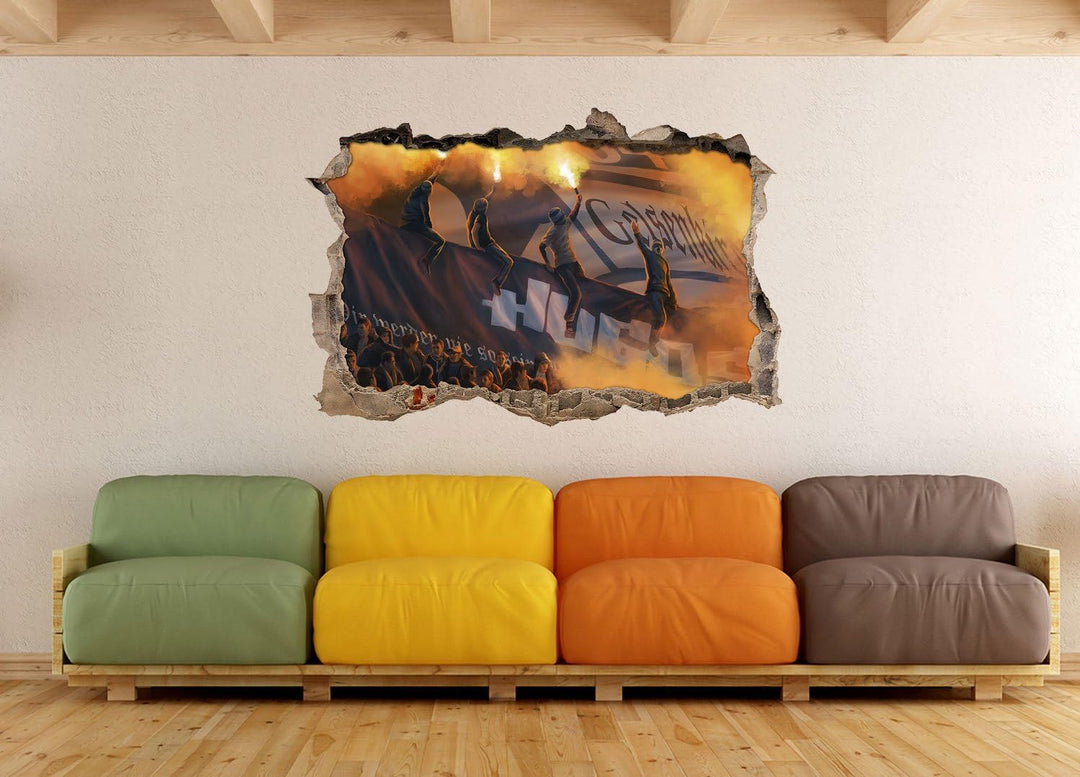 Ultras Gelsenkirchen Hugos, 3D Wandsticker Format: 92x62cm, Wanddekoration