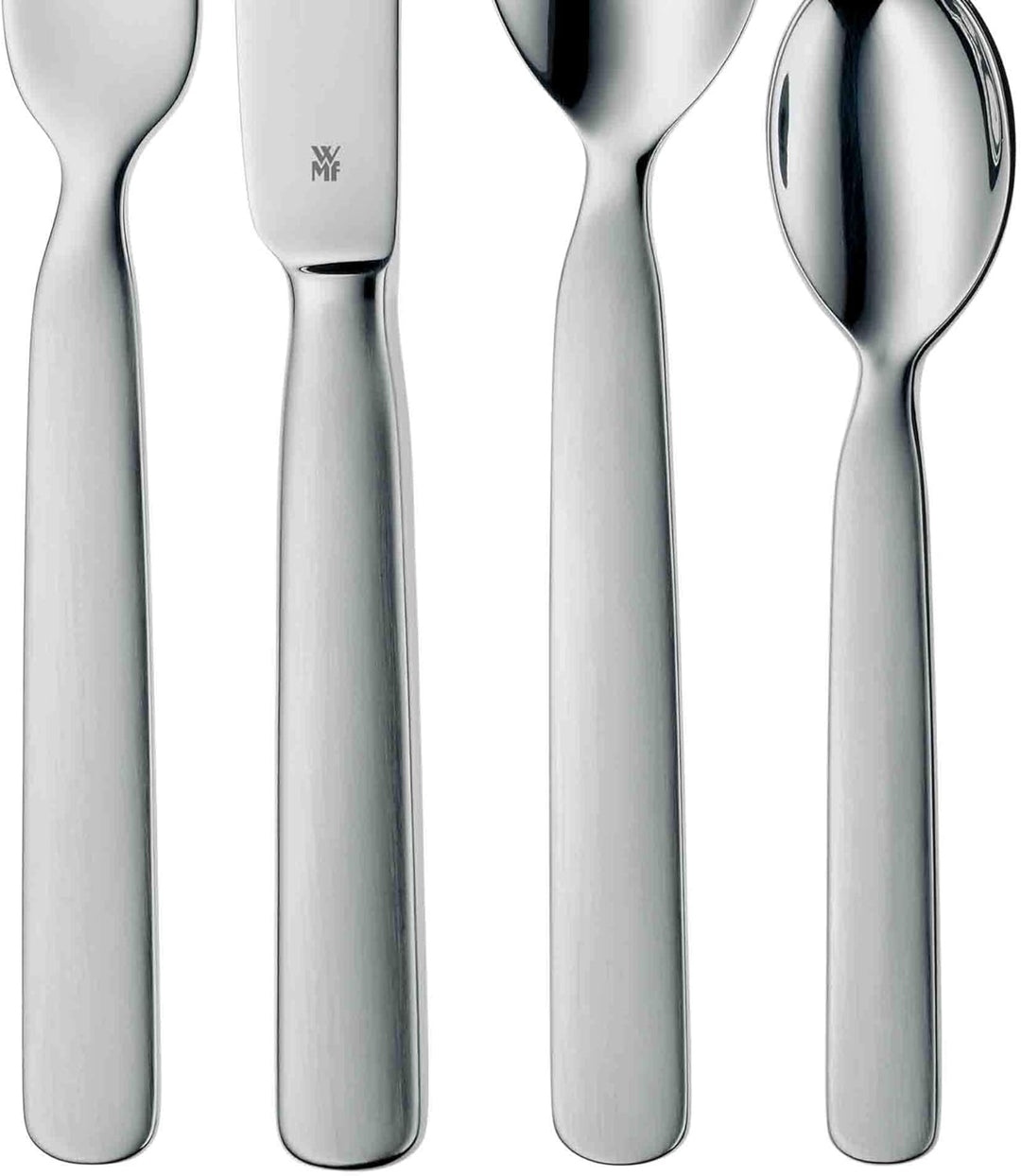 WMF First Lyric Kinderbesteck Set 4-teilig, Kinderbesteck Edelstahl, Besteck Kinder ab 3 Jahre, Crom