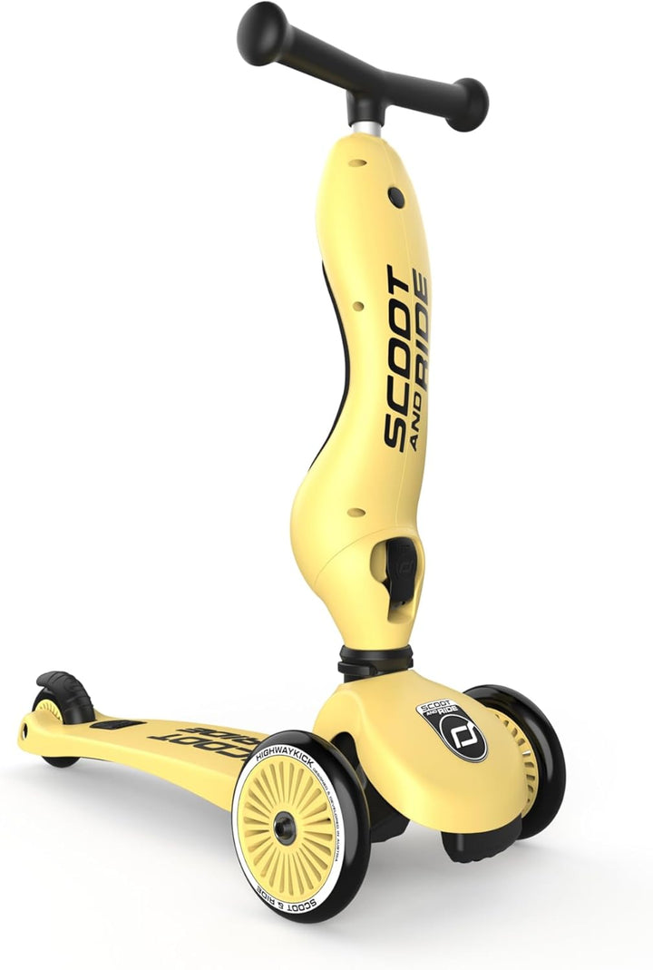 Scoot & Ride Unisex – Babys Highwaykick 1 Kickboard mit Sitz Gelb Einheitsgrösse Single, Gelb Einhei