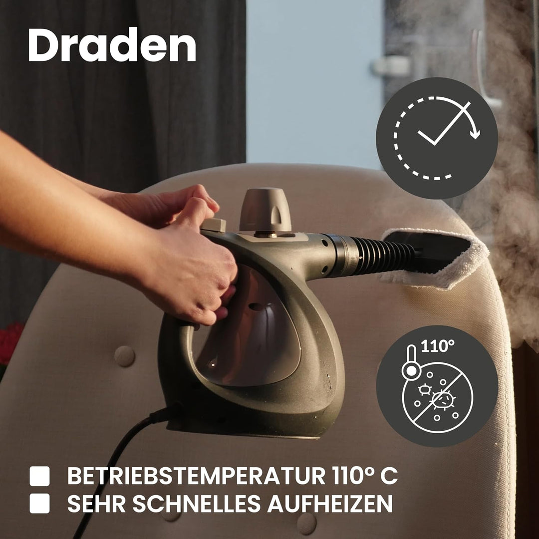 ZEEGMA Draden Dampfreiniger, Handdampfreiniger, Hochdruckreiniger Dampfsauger mit 350ml, Tank Umfang
