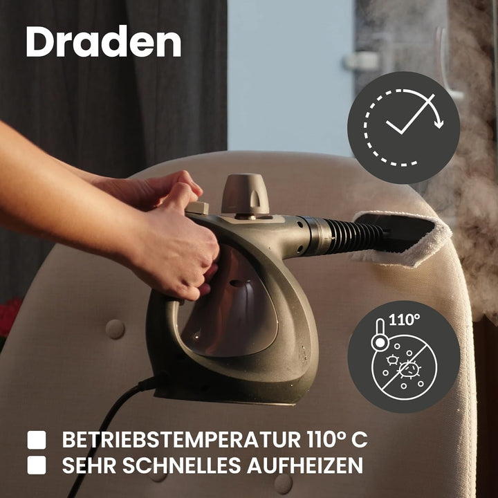 ZEEGMA Draden Dampfreiniger, Handdampfreiniger, Hochdruckreiniger Dampfsauger mit 350ml, Tank Umfang