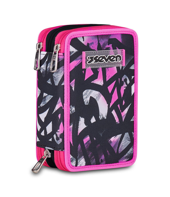 Seven Federmäppchen, Mäppchen, Mehrfarbig, Federtasche für Schreibwaren, Etui komplett mit Bleistift