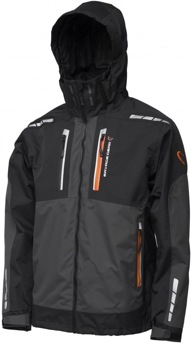 Savage Gear WP Performance Jacket Angeljacke Regenjacke S Schwarz/Grau, S Schwarz/Grau