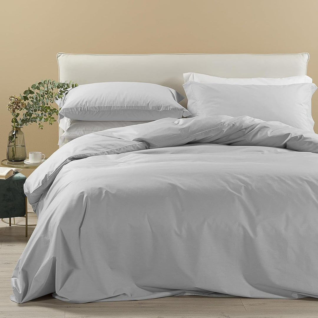 Caleffi Bettbezug für Doppelbett, Perkal, Perlgrau, 73567 160 x 190 cm Perlgrau, 160 x 190 cm Perlgr