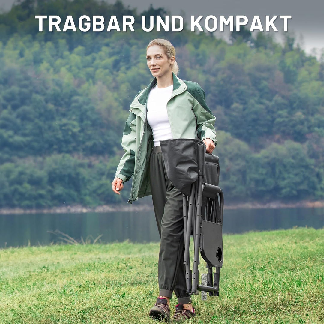 TIMBER RIDGE Campingstuhl Faltbar 180kg Regiestuhl klappbar Aluminium tragbar Ultraleicht Angelstuhl