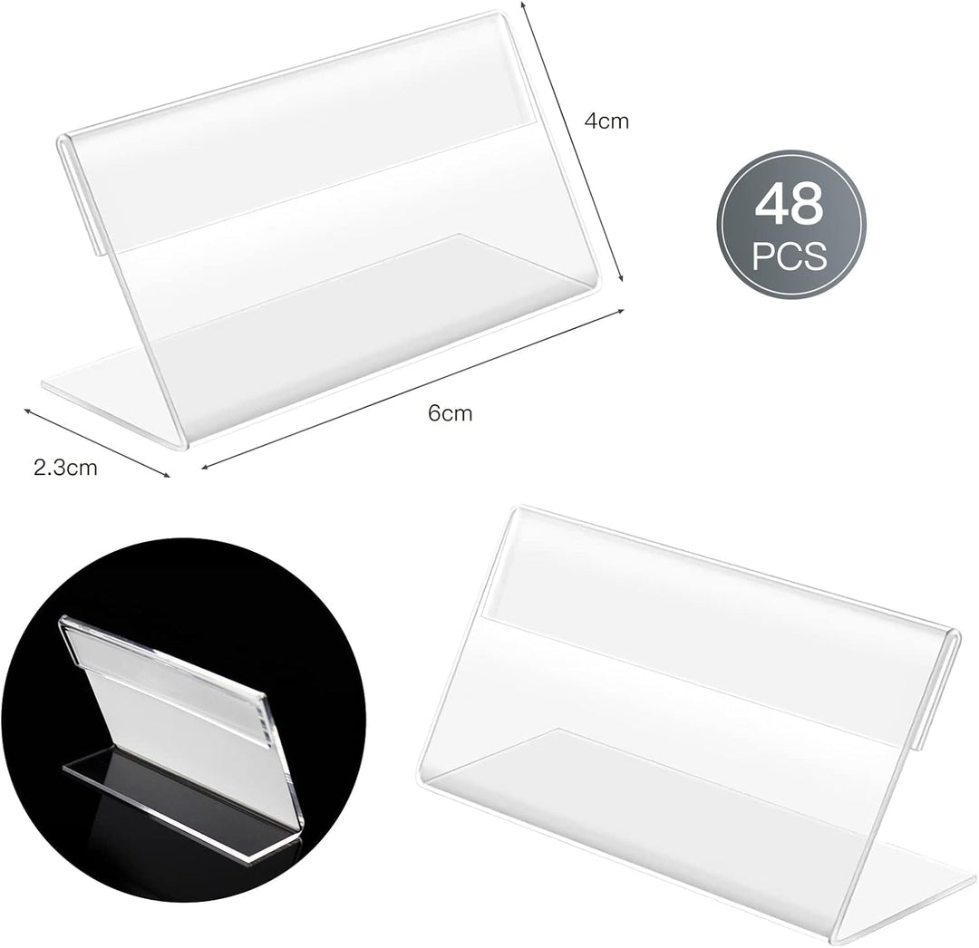 VEGCOO Preisschildhalter aus transparentem Acryl, für Bäckereien, Lebensmittelgeschäfte, Büros (6 x