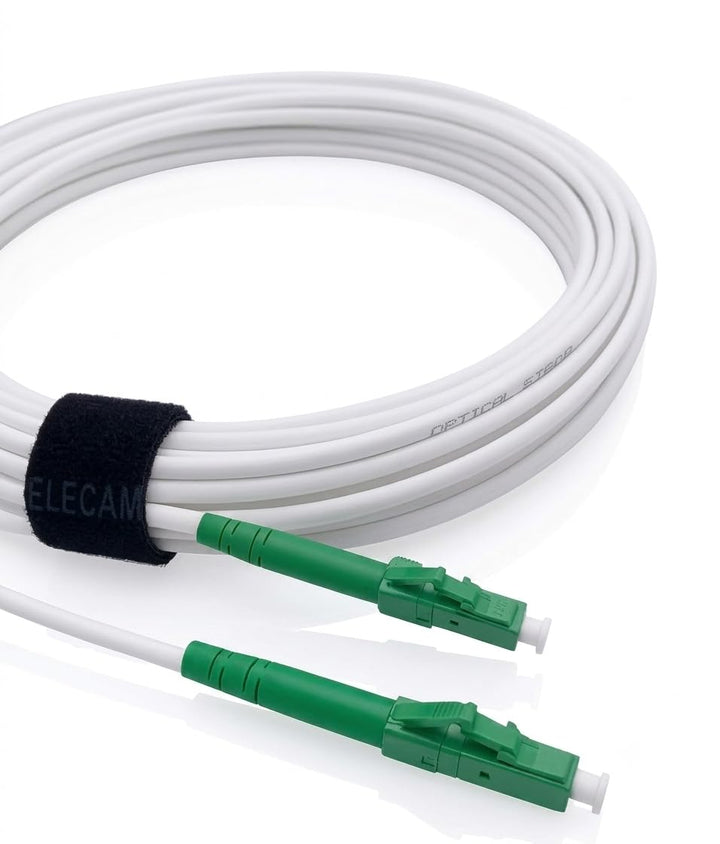 Elfcam® - 40m LWL Glasfaser-Kabel LC/APC auf LC/APC Stecker, Simplex 9/125μm Patchkabel, Lichtwellen