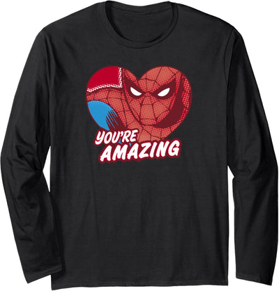 Marvel Spider-Man You're Amazing Heart Shaped Portrait Langarmshirt