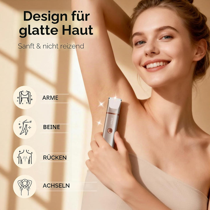 Intimrasierer für Frauen, Rasierer Damen Intimbereich Sanft, 2 in 1 Elektrischer Damenrasierer, Biki