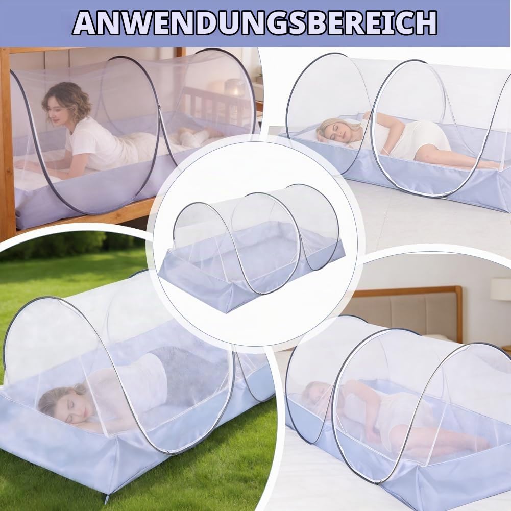 Faltbares Moskitonetz, Moskitonetz Pop Up, Moskitonetzs Reise, Moskitonetzs Bett, 200 x 100 x 73 cm,