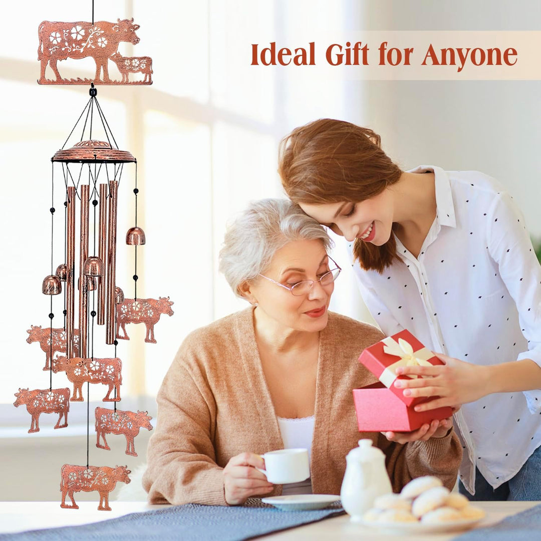 Windspiel mit Kühen, Geschenke mit Kühen für Frauen/Männer/Mutter/Frau/Oma, Geburtstagsgeschenk, Ged