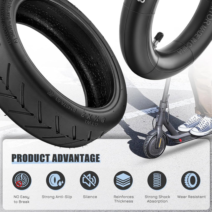 E Scooter Reifen 8 1/2 x2 Schlauch für Xiaomi Pro 2/Pro/M365/1S/Mi 3, 50/75-6.1 Reifen und Schlauch
