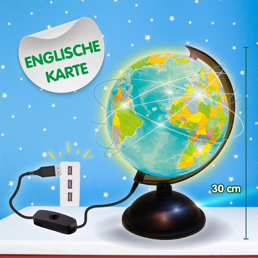 Science4you Globus Beleuchtet für Kinder +8 Jahre - Interaktiver Globus und Kinderatlas: Globus Deko