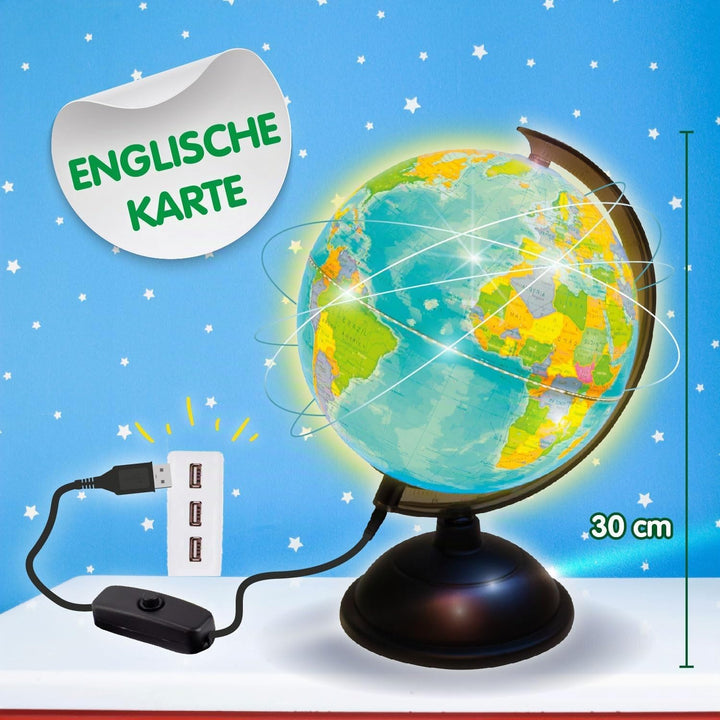 Science4you Globus Beleuchtet für Kinder +8 Jahre - Interaktiver Globus und Kinderatlas: Globus Deko