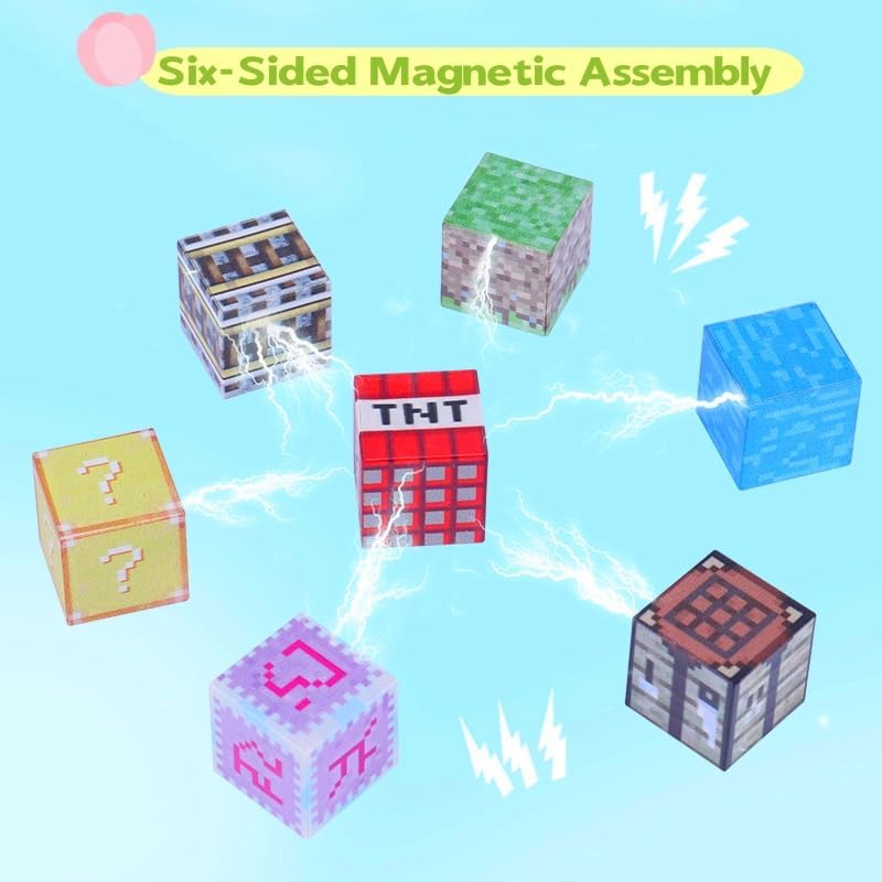 Magnetische Bausteine, 24 Stück Magnetbausteine Spielzeug, Magnetic Blocks Spielzeug Geschenke Magne