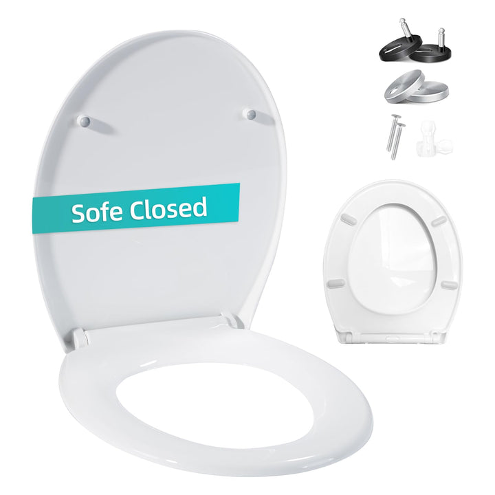 Toilettendeckel mit Absenkautomatik,WC Sitz mit Absenkautomatik,Quick-Release Funktion für einfach R