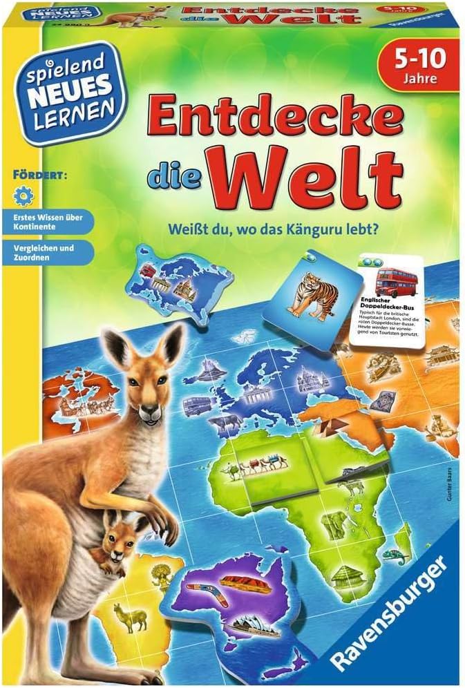 Ravensburger 24995 - Wer kennt die Uhr? & 24990 - Entdecke die Welt - Spielen und Lernen für Kinder,