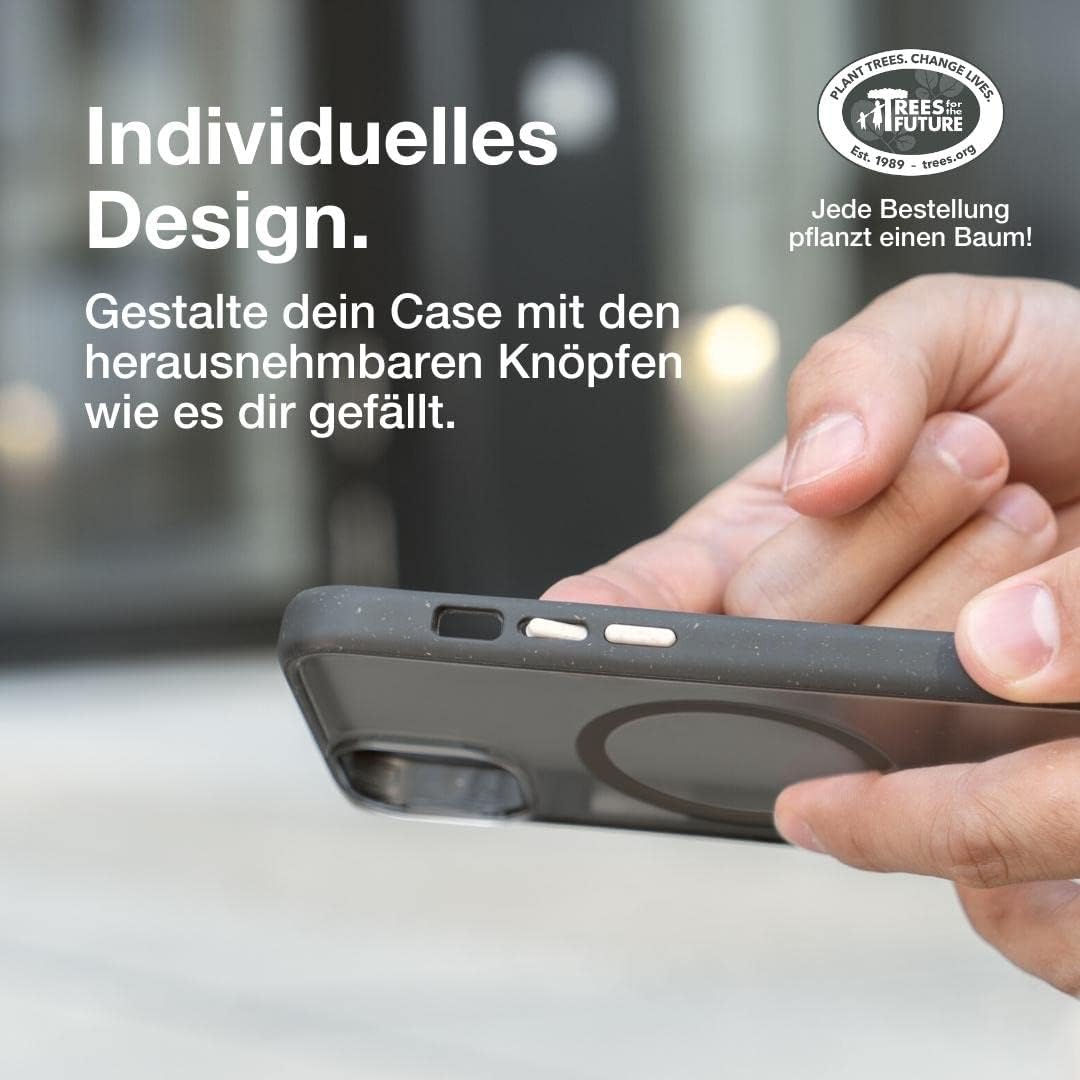 Woodcessories - Magnetisches Bio Clear Case transparent kompatibel mit iPhone 14 Plus Hülle durchsic