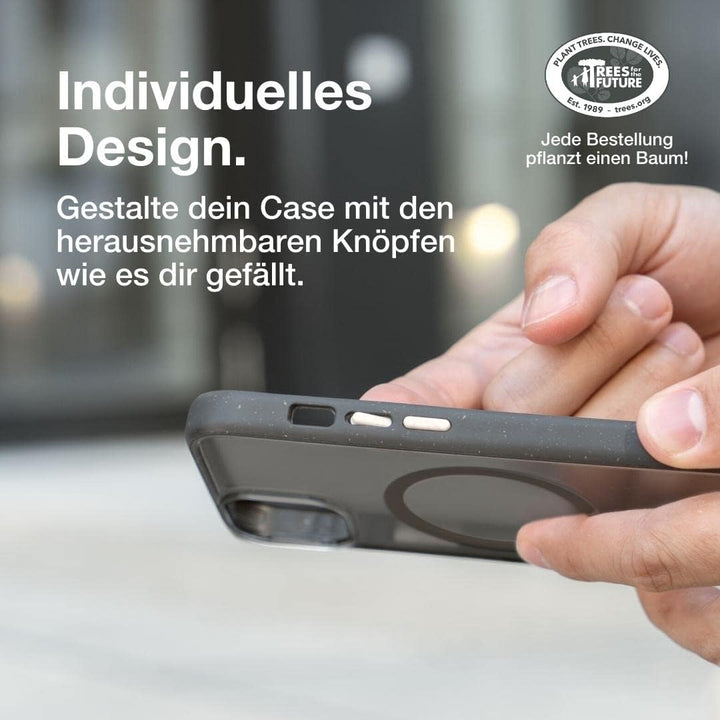 Woodcessories - Magnetisches Bio Clear Case transparent kompatibel mit iPhone 14 Plus Hülle durchsic