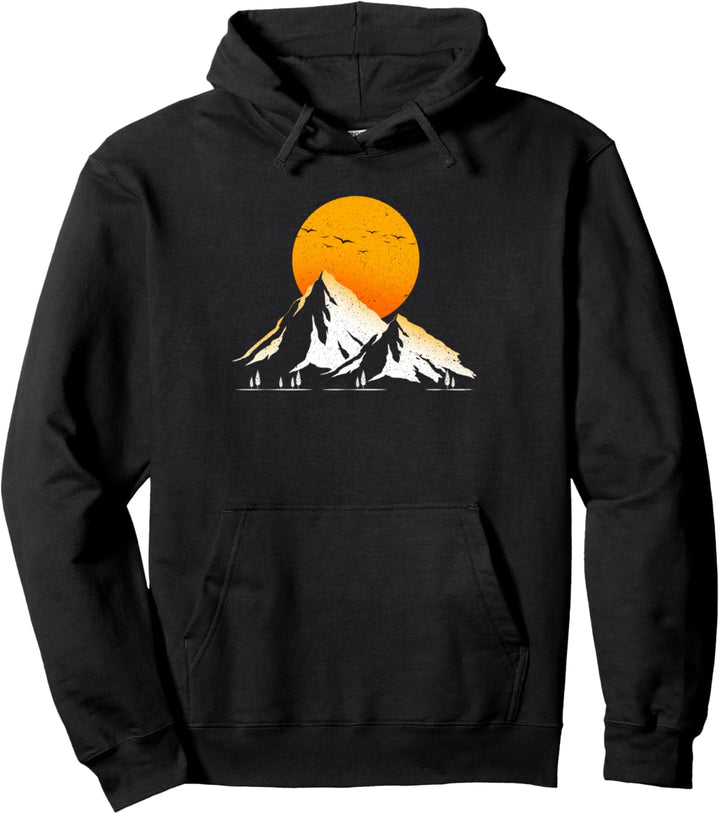 Wandern Gebirge Outdoor Wanderer Sonnenuntergang Natur Pullover Hoodie