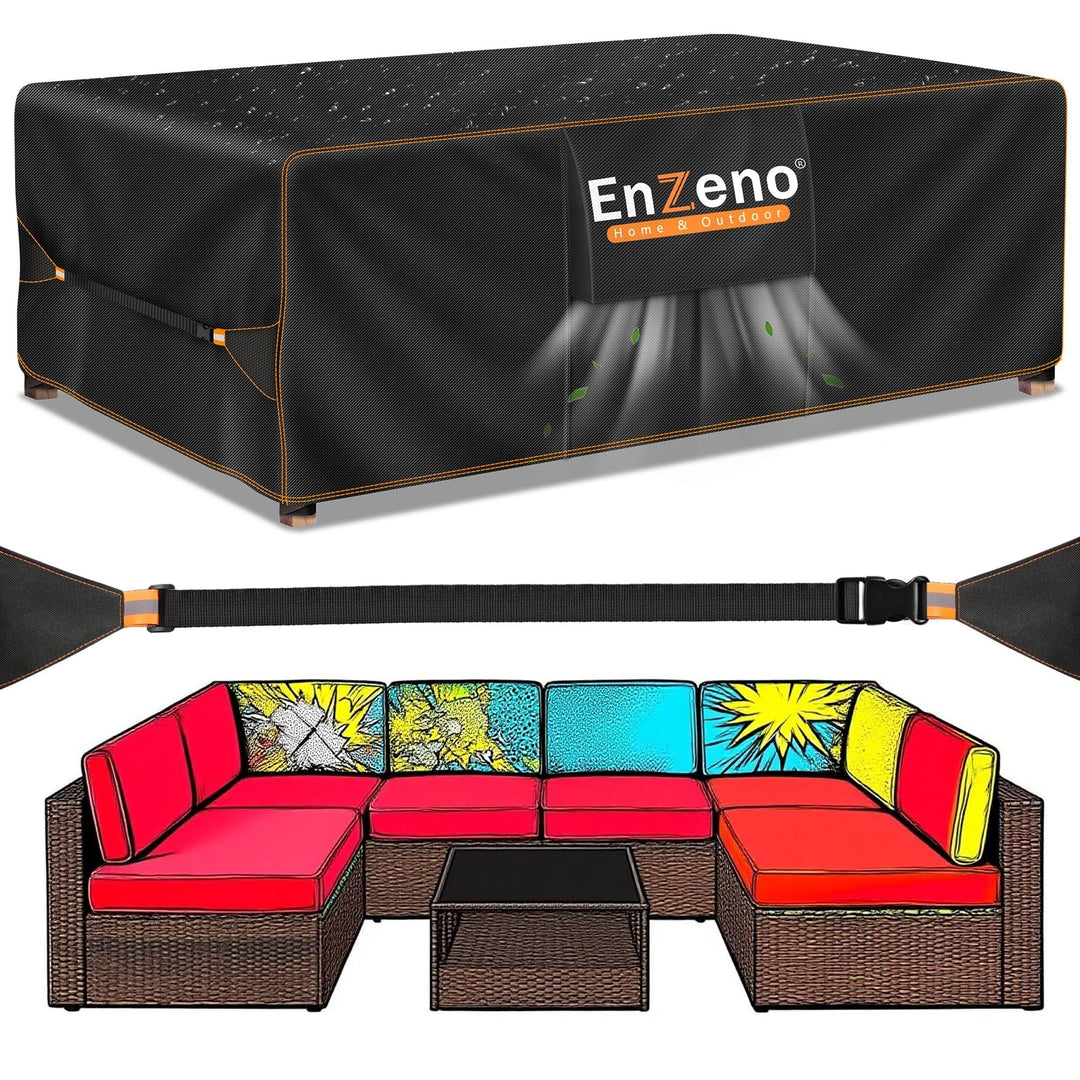 Enzeno Abdeckung Gartenmöbel Wasserdicht 280x220x90cm, Loungemöbel Abdeckung Winterfest, Abdeckhaube