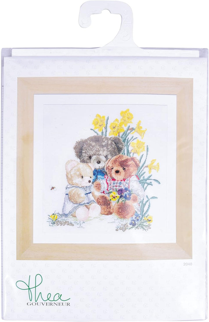 Thea Gouverneur - Kreuzstich-Set - Teddybären - Aida - 16 Count - Für Erwachsene - 2048A