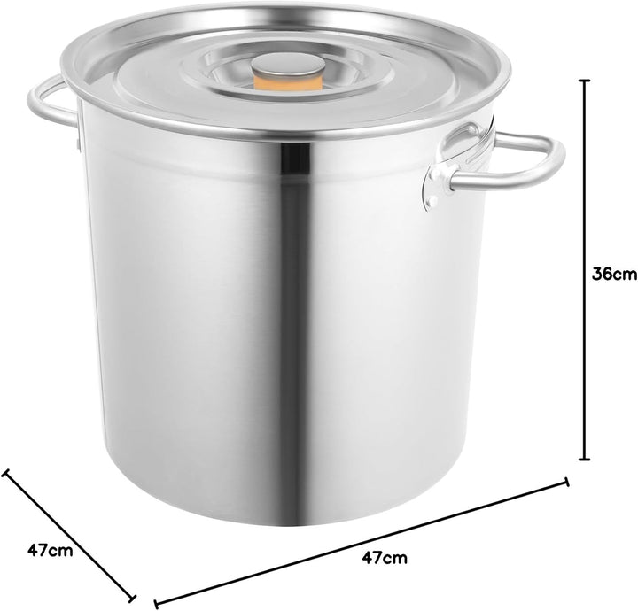 35L Suppentopf Gross, Edelstahl Kochtopf Mit Deckel, Saucepan, Grosse Kapazität Gastronomie Kochtopf